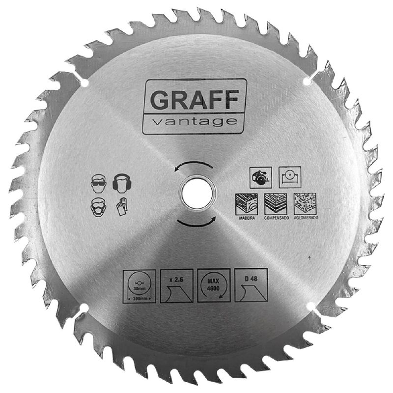 Serra Circular C/ Pastilha de Metal Duro P/ Madeira 12''x48D (579,0015) - Graff Vantage 