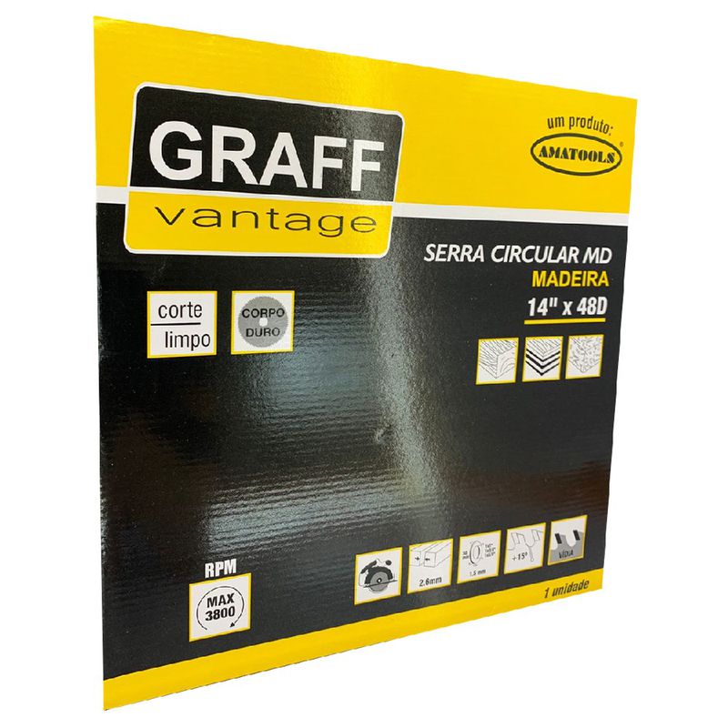 Serra Circular C/ Pastilha de Metal Duro P/ Madeira 14''48D (579,0020) - Graff Vantage 