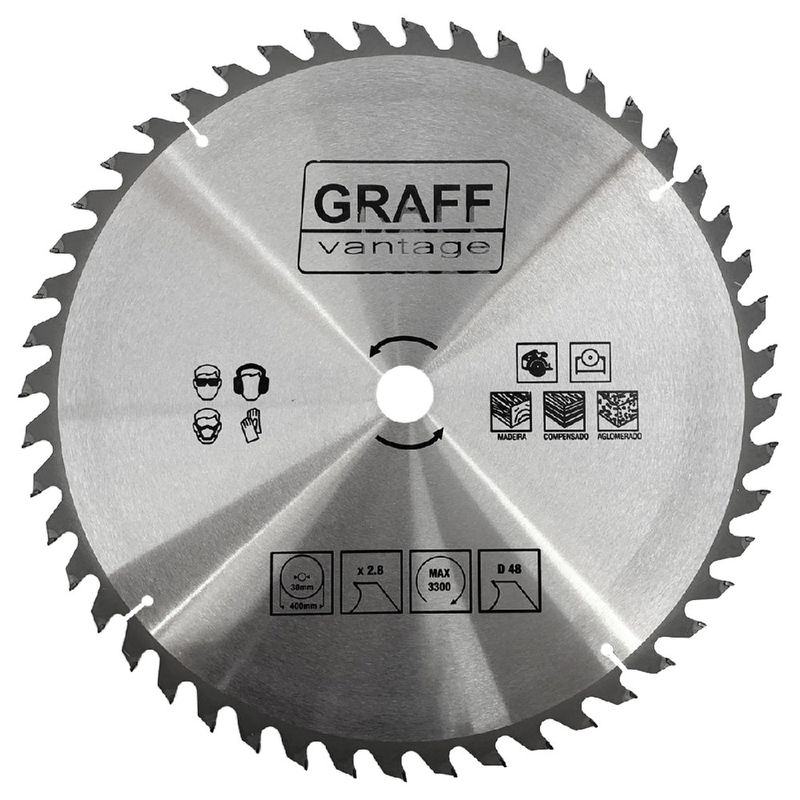 Serra Circular C/ Pastilha de Metal Duro P/ Madeira 16''48D (579,0025) - Graff Vantage 