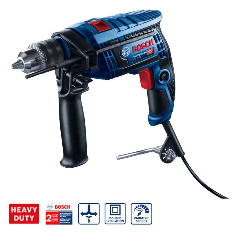 Furadeira de Impacto Bosch GSB 13 RE 750W Set 23 AC