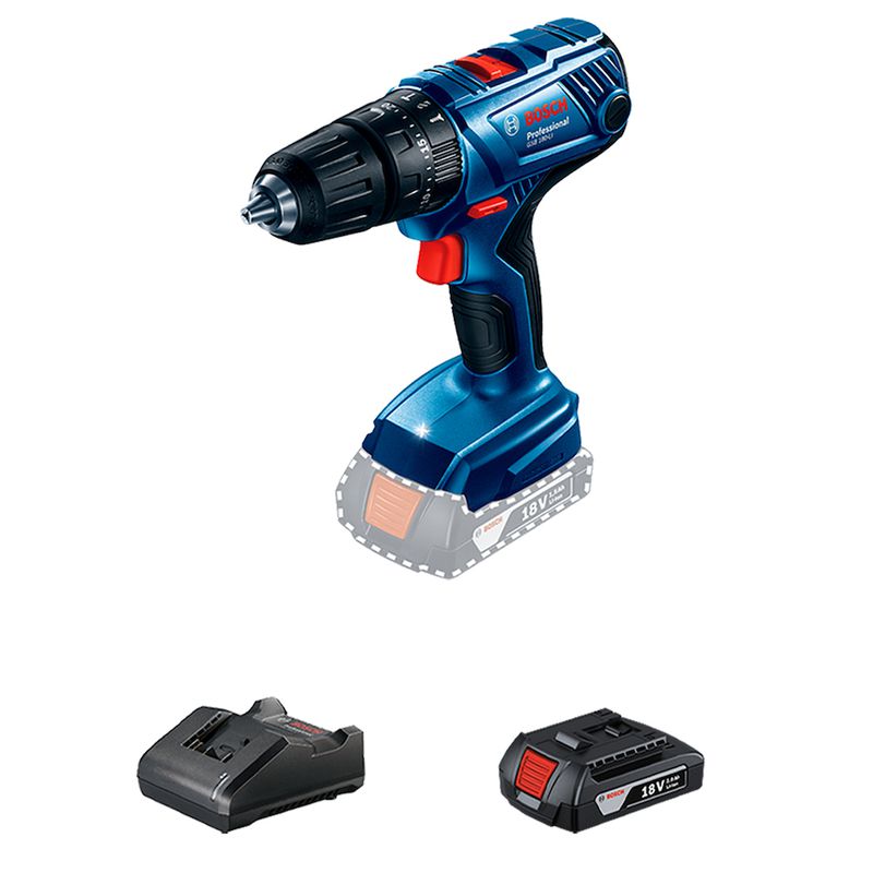 Parafusadeira Furadeira Impacto Bosch GSB 180-LI 18V 1 bateria e carregador