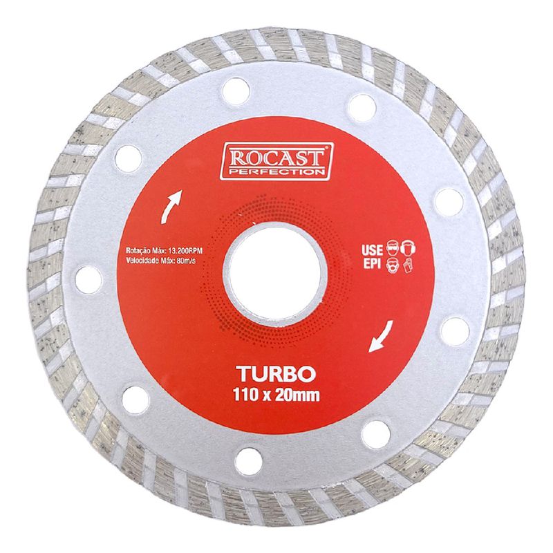 Kit Disco Diamantado Segmentado - Turbo - Liso C/ 3 pçs (34,0018) - Rocast 