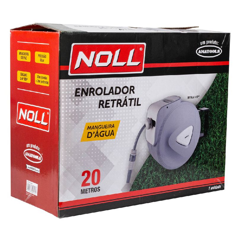 Enrolador Retrátil Com Mangueira D'agua 1/2 x 20mts (631,0001) - Noll