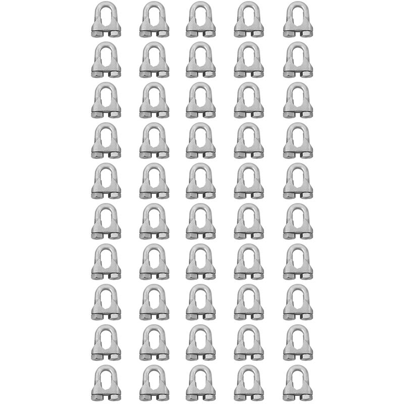 Kit Clips Grampo Para Cabo de Aço 1/8'' 1,0001 (Com 50 Unidades) - Nord 