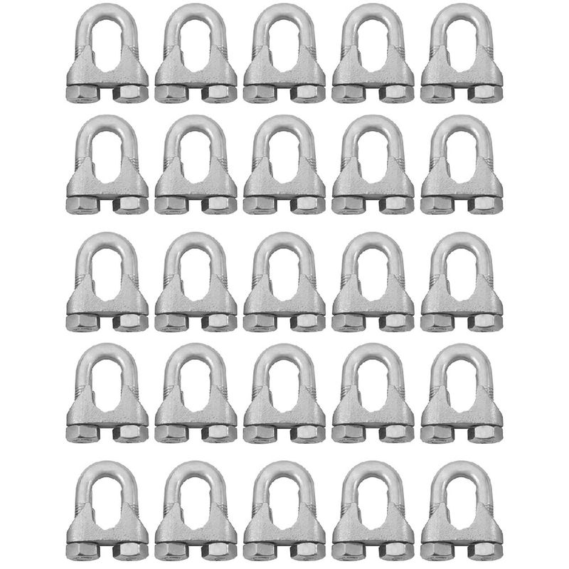 Kit Clips Grampo Para Cabo de Aço 1/4'' 1,0003 (Com 25 Unidades) - Nord 