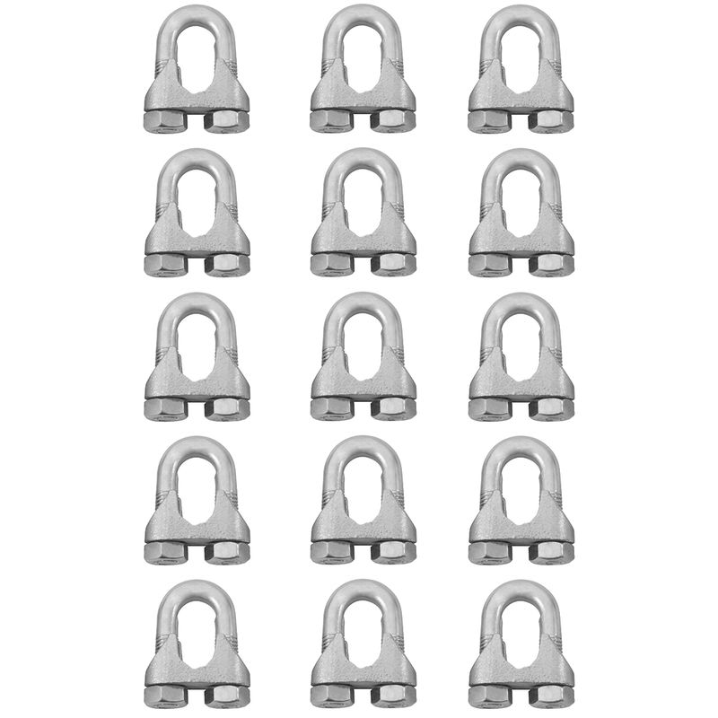 Kit Clips Grampo Para Cabo de Aço 5/8" 1,0007 (Com 15 unidades) - Nord