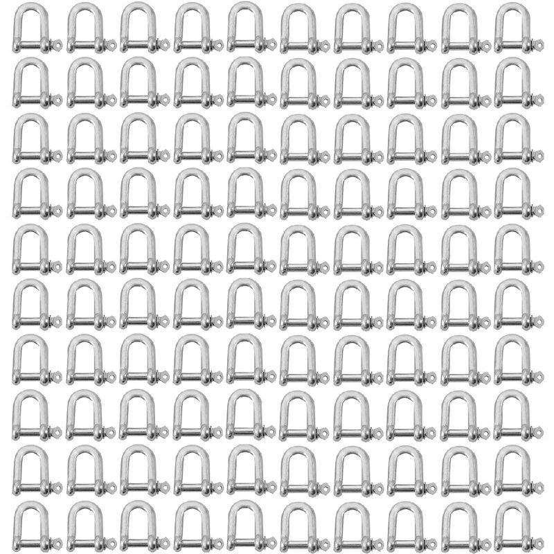 Kit Manilha Reta Para Cabo De Aço 1/4'' 2,0002 (Com 100 Unidades) - Nord