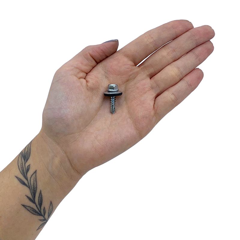  Kit Parafuso Autobrocante Para Costura Cabeça Sextavada Com Arruela 5,5mm x 7/8'' - 17,0001 (Com 100 Unidades) - Nord