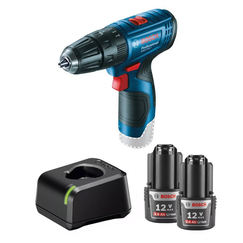 Parafusadeira e Furadeira De Impacto 12v Sem Fio Com Carregador e 2 Baterias (GSB 120-LI) - Bosch