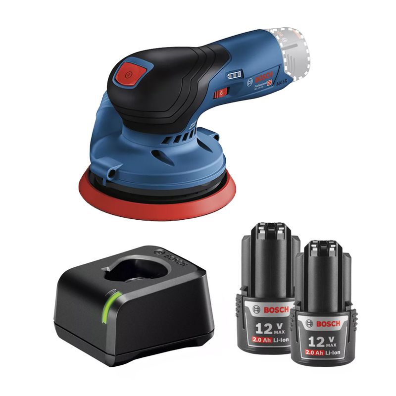 Lixadeira Orbital 12V Sem Fio Com Carregador e 2 Baterias (GEX 12V-125) - Bosch