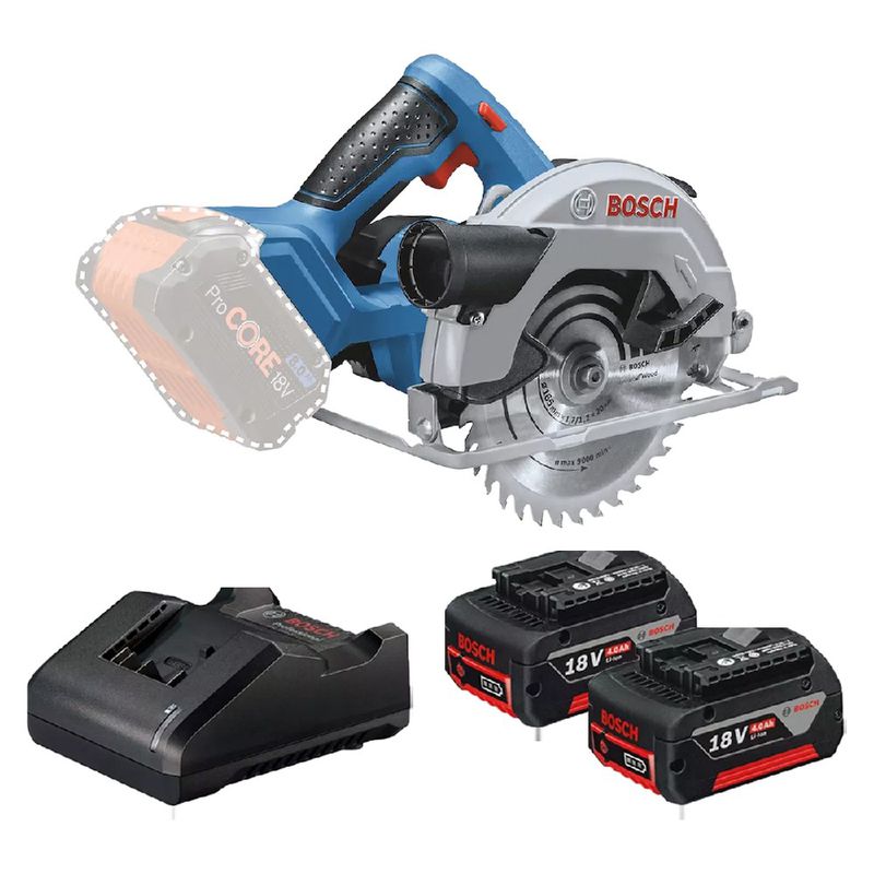 Serra Circular 18V Sem Fio Com Carregador e 2 Baterias (GKS 18V-57) - Bosch