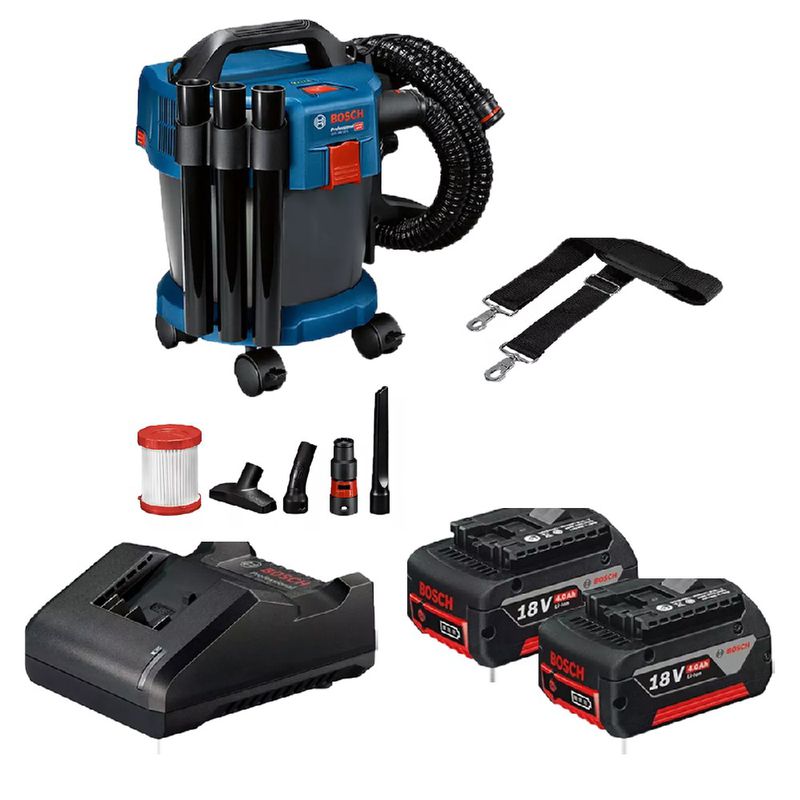 Aspirador de Pó 18V Sem Fio Com Carregador e 2 Baterias (GAS 18V-10L) - Bosch