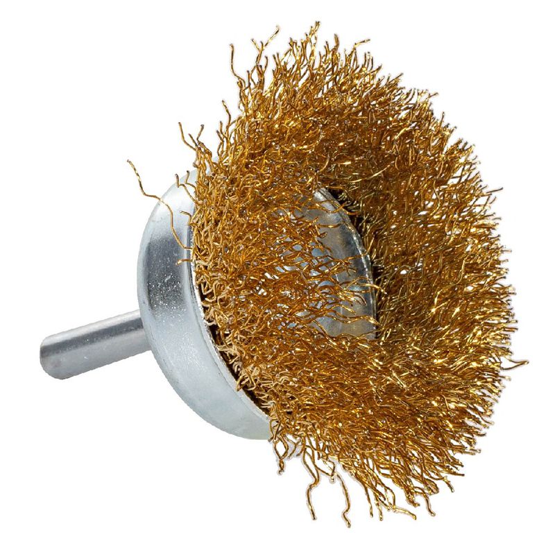 Escova De Aço Latonado tipo Copo c/ Haste 50mmX1/4'' (571,0009) - Graff Vantage