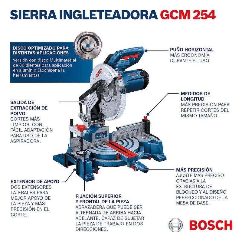 Serra Meia Esquadria Bosch GCM 254 + Disco Madeira 220V