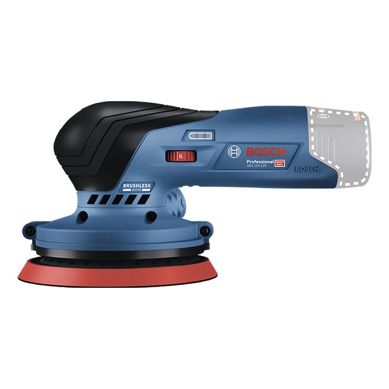 Lixadeira roto orbital a bateria Bosch GEX 12V-125, Brushless, SB