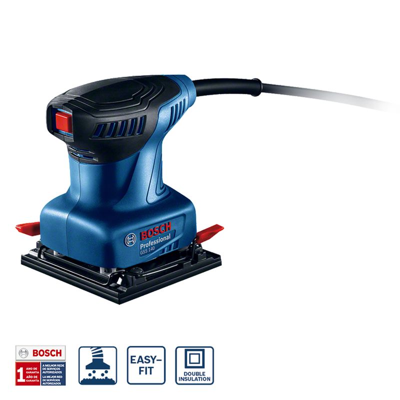 Lixadeira Orbital de Palma Bosch GSS 140 220W com 3 Lixas