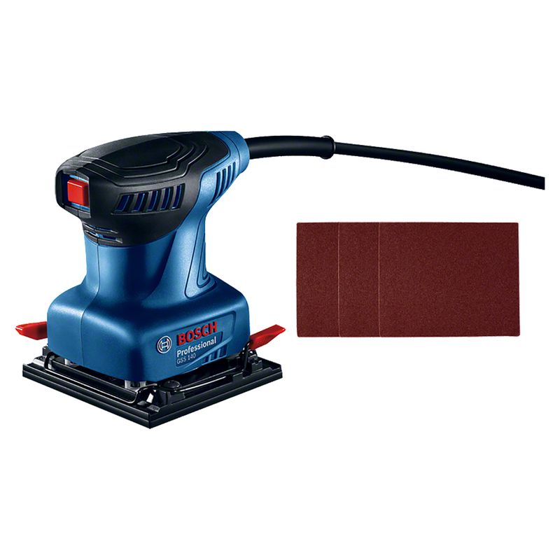 Lixadeira Orbital de Palma Bosch GSS 140 220W com 3 Lixas