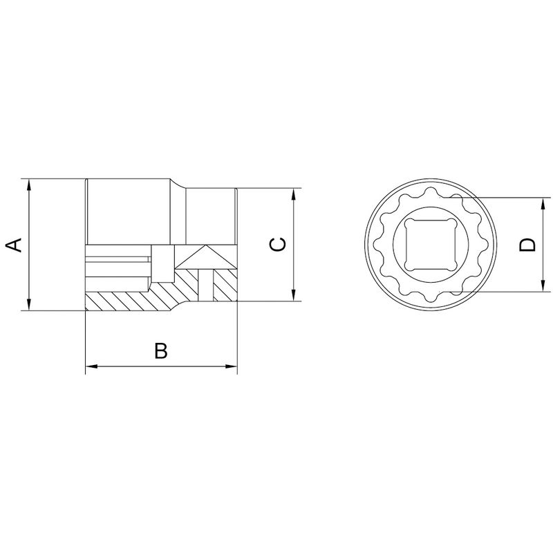 Soquete Estriado 2.3/8''X1'' (44912/012) - Tramontina Pro