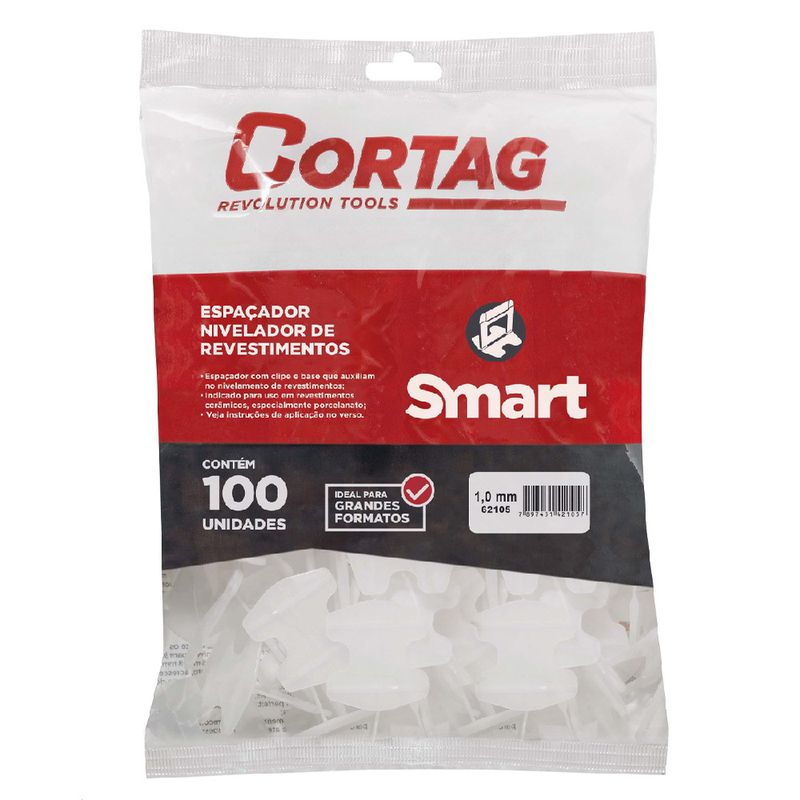 Espaçador Para Nivelador 1,0mm Com 100 Unidades SMART (62105) - Cortag