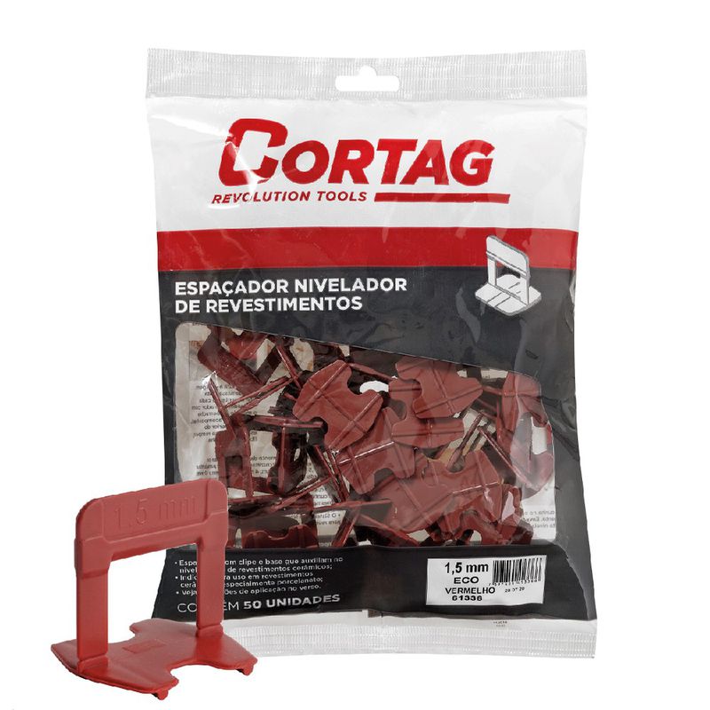 Espaçador Para Nivelador 1,5mm Com 50 Unidades ECO (62407) - Cortag