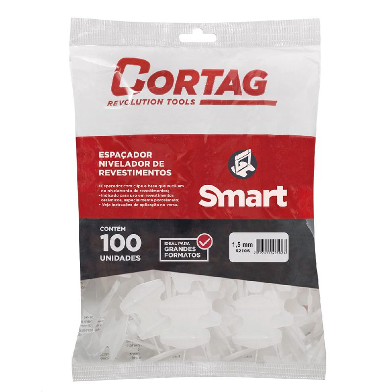 Espaçador Para Nivelador 1,5mm Com 100 Unidades SMART (62106) - Cortag
