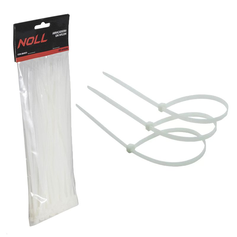 Abraçadeira de Nylon Natural 4mm X 300mm (80,0007) - Noll