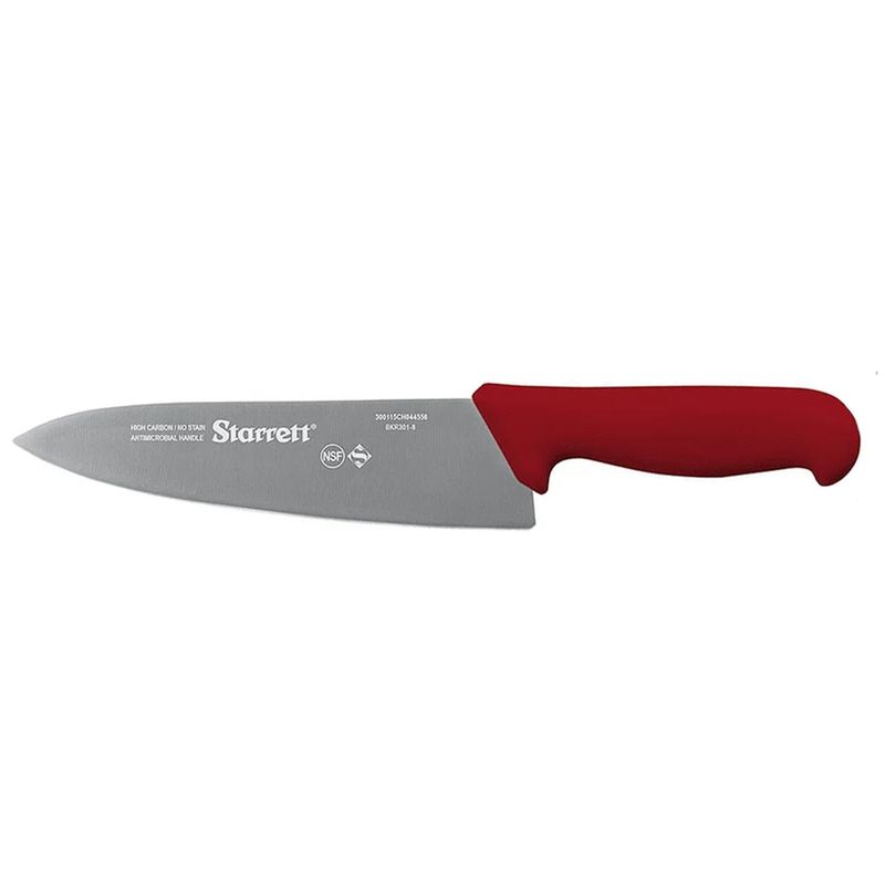 Faca de Carne Para Refile de Mesa Lâmina Triangular Larga 8'' Com Cabo Vermelho (BKR301-8) - Starrett
