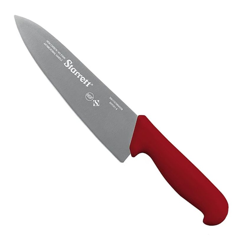 Faca de Carne Para Refile de Mesa Lâmina Triangular Larga 8'' Com Cabo Vermelho (BKR301-8) - Starrett