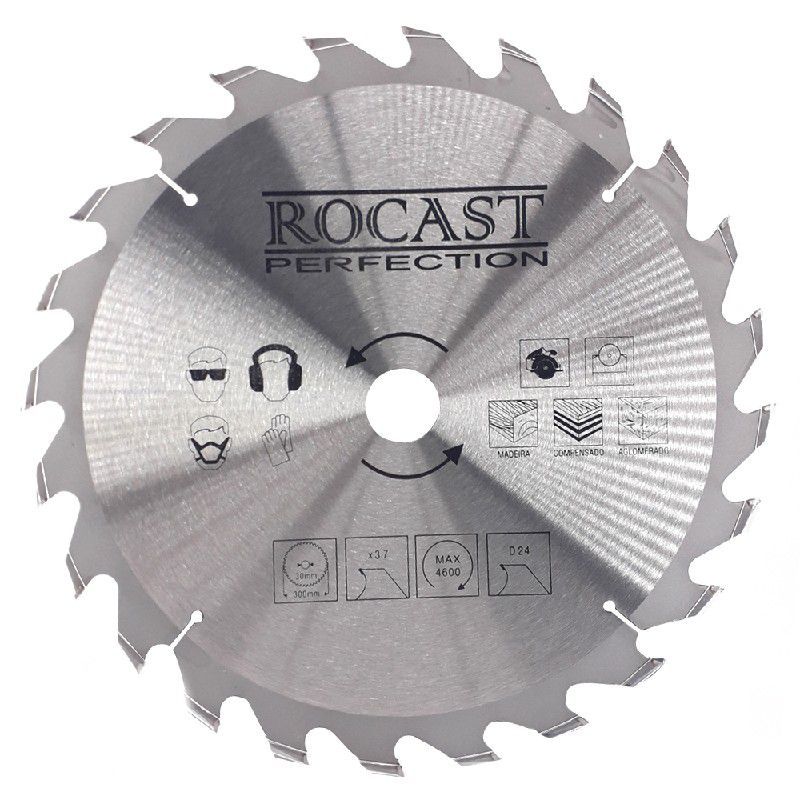 Serra Circular Com Pastilha de MD Para Madeira 12'' x 24D (35,0024) - Rocast