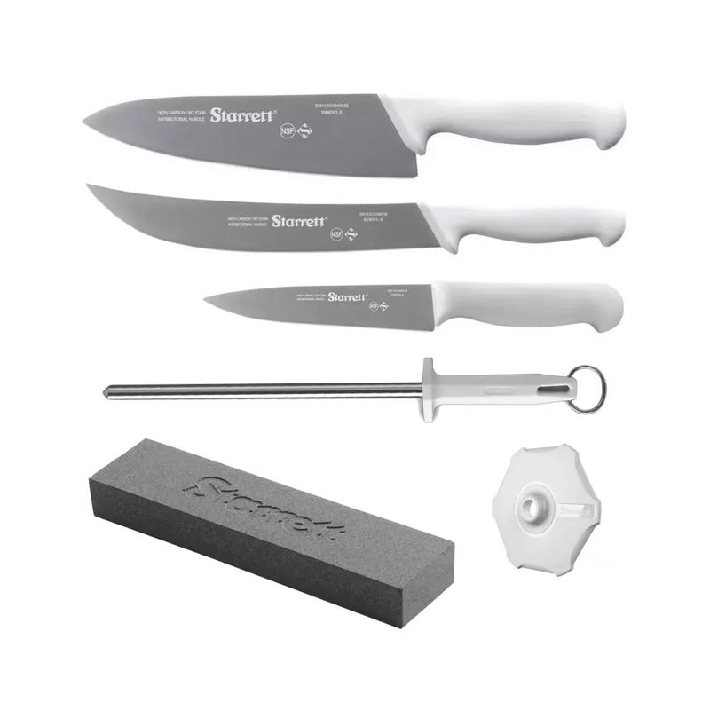Kit de Facas Profissionais Barbecue Branco 6 Peças (BKK-6W) - Starrett