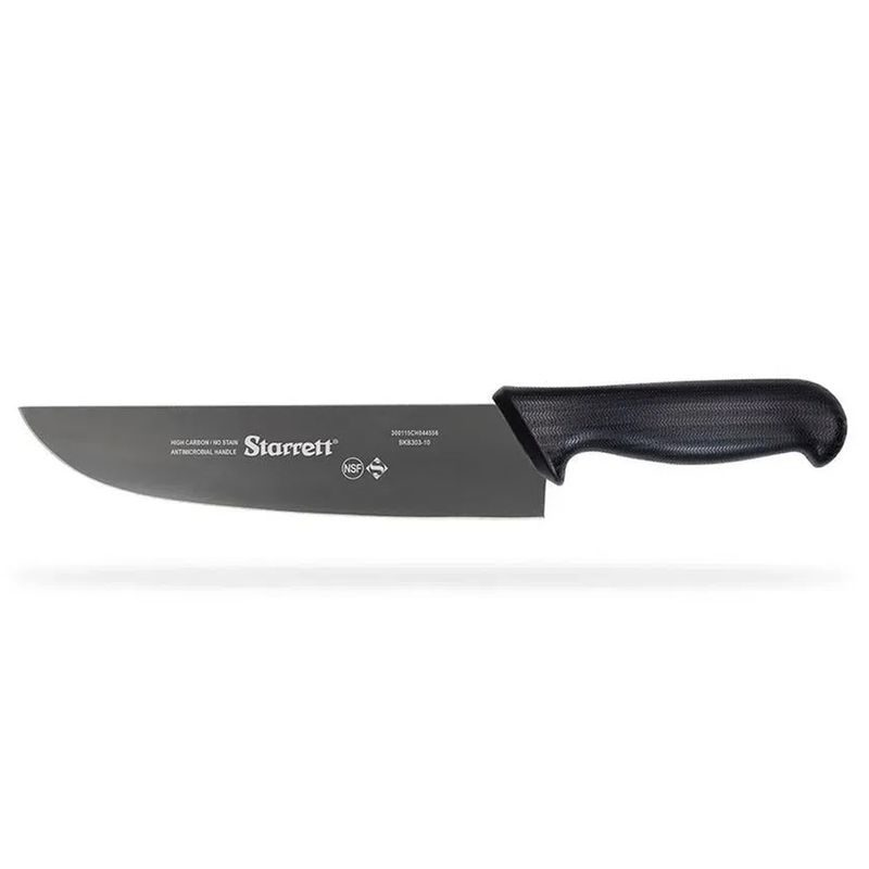 Faca de Carne Para Refile de Mesa Lâmina Reta Larga 10'' Com Cabo Preto (BKB303-10) - Starrett