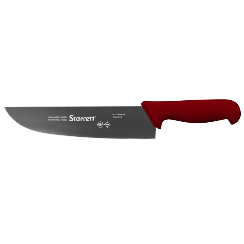 Faca de Carne Para Refile de Mesa Lâmina Reta Larga 10'' Com Cabo Vermelho (BKR303-10) - Starrett