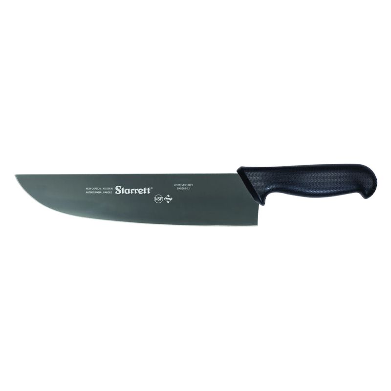 Faca de Carne Para Refile de Mesa Lâmina Reta Larga 12'' Com Cabo Preto (BKB303-12) - Starrett