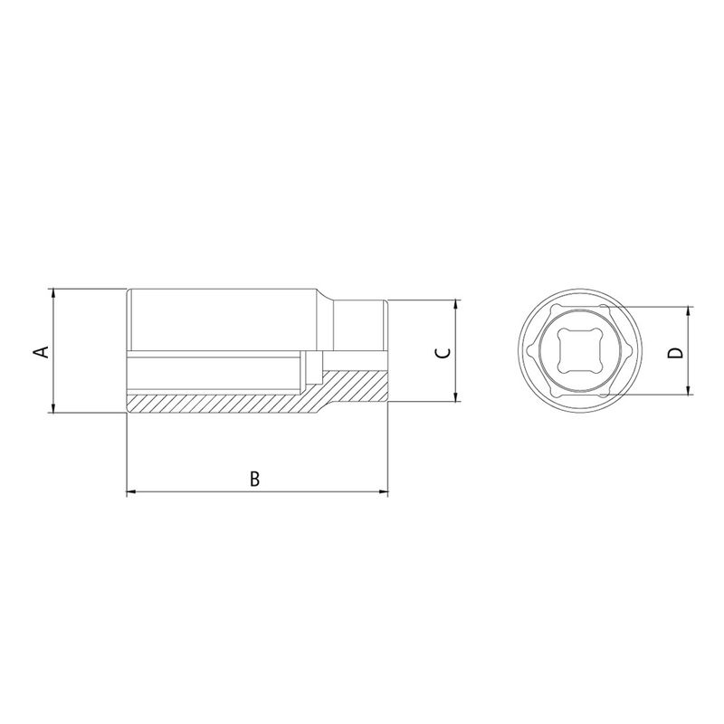 Soquete Sextavado Longo em Aço Cromo Vanádio 1/2'' - Encaixe 1/2'' Tramontina PRO