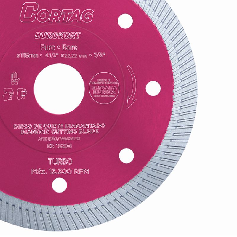 Disco Diamantado Durokort 115mm - Cortag