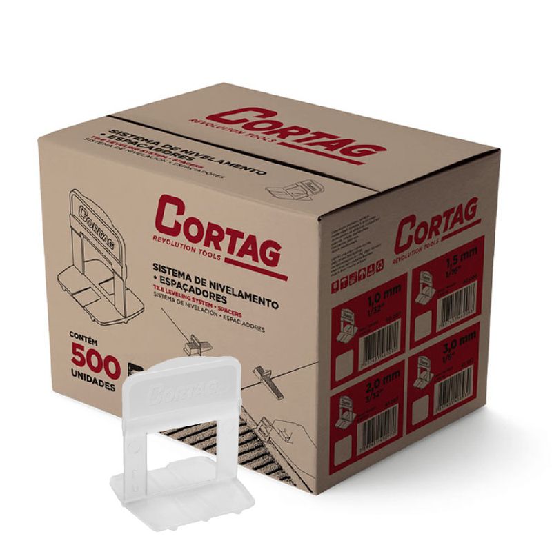 Espaçador Para Nivelador 1,00mm Com 500 Unidades Tradicional (62403) - Cortag