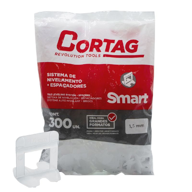 Espaçador Para Nivelador 1,5mm Com 300 Unidades Smart (61980) - Cortag