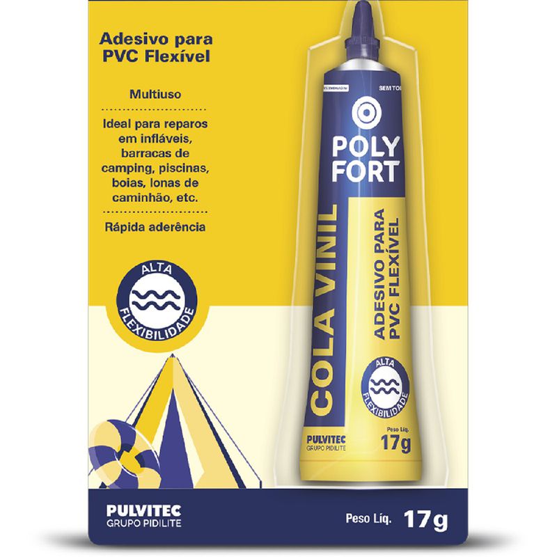 Cola Para Vinil Transparente Com 17g (AB001) - Pulvitec