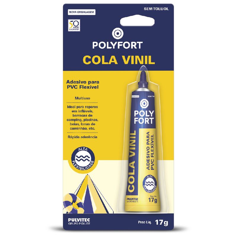 Cola Para Vinil Transparente Com 17g (AB001) - Pulvitec