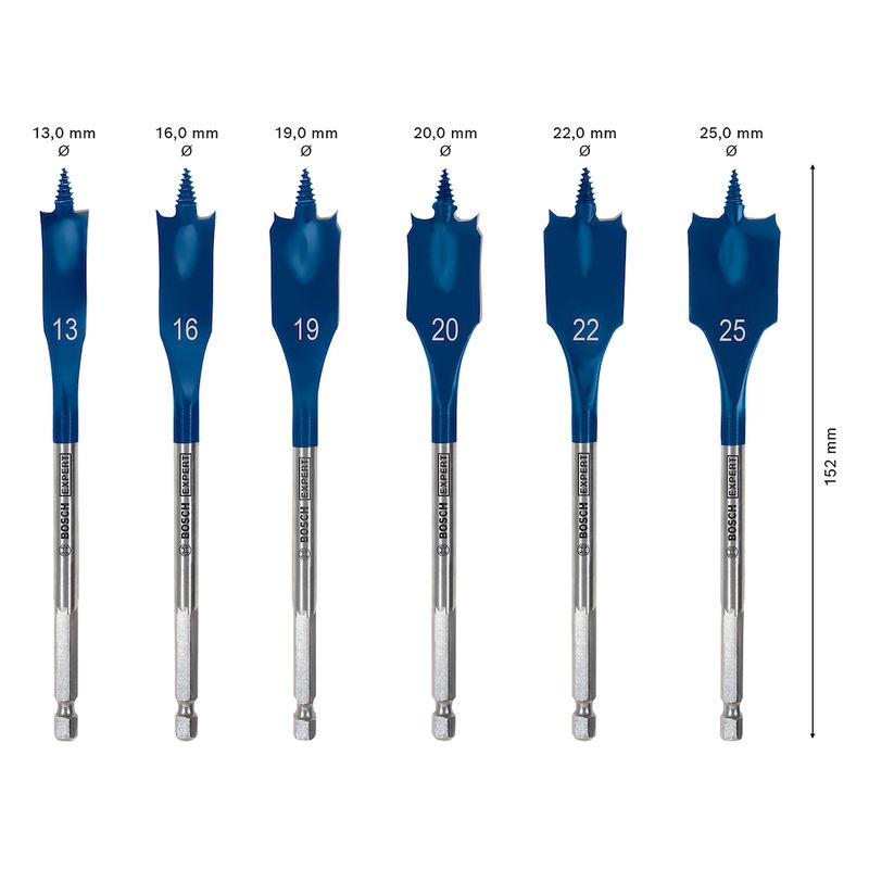 Jogo com 6 brocas Bosch EXPERT Self Cut Speed 13-25mm x 152mm