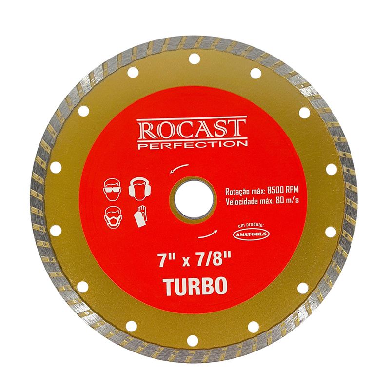 Disco Diamantado Turbo Para Esmerilhadeira 7 x 7/8'' (34,0016) - Rocast