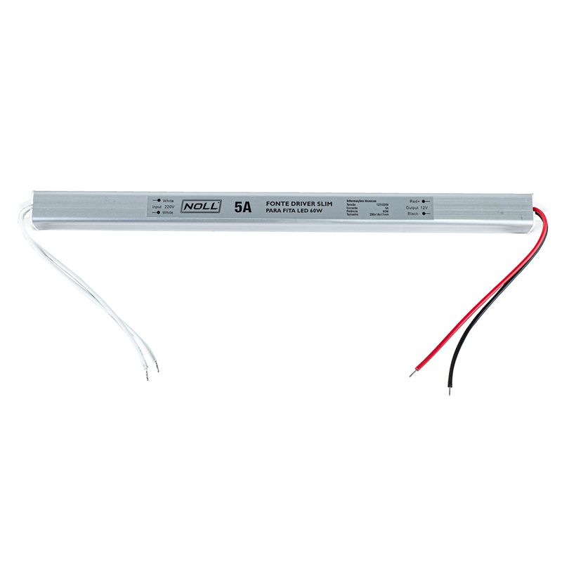 Fonte Driver Slim Para Fita de LED 60W - 5A (522,0008) - Noll LED