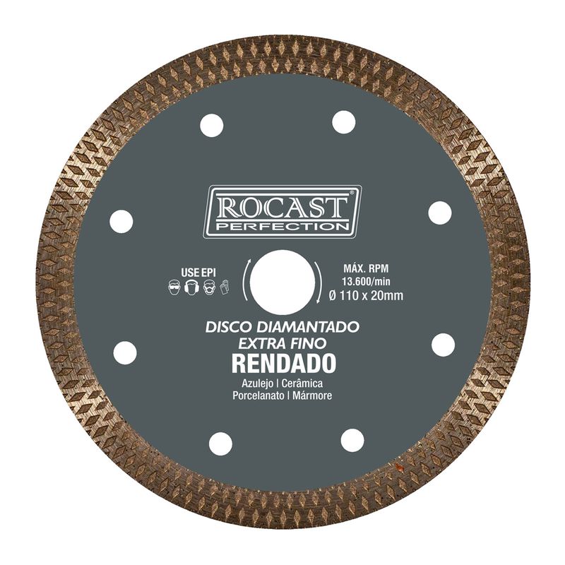Disco Diamantado Rendado Para Porcelanato - Extrafino 110 x 20mm (34,0017) - Rocast