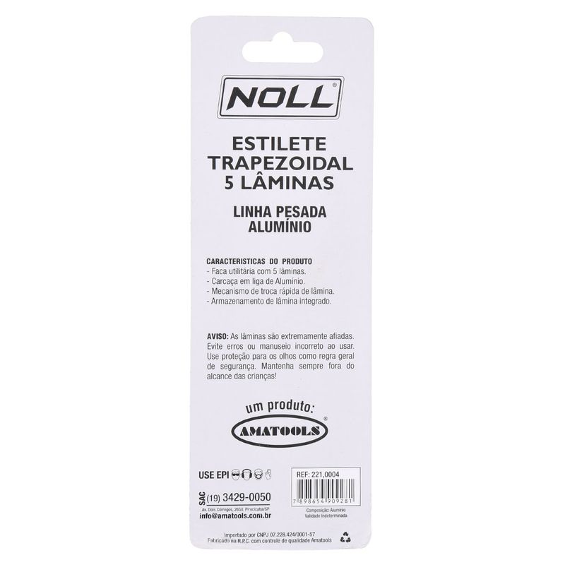 Estilete Trapezoidal em Alumínio 150mm (221,0004) - Noll