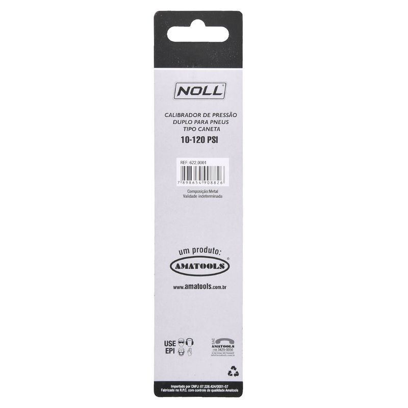 Calibrador de Pressão Duplo Para Pneus 10 - 120 PSI (622,0001) - Noll