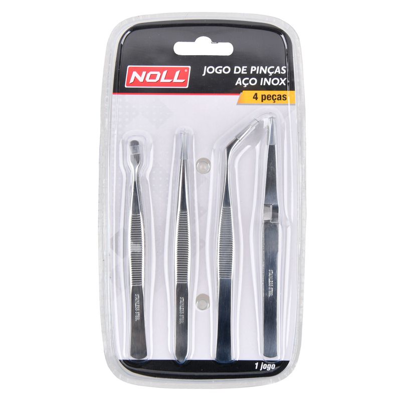 Jogo de Pinças de Inox Com 4 Peças (630,0001) - Noll