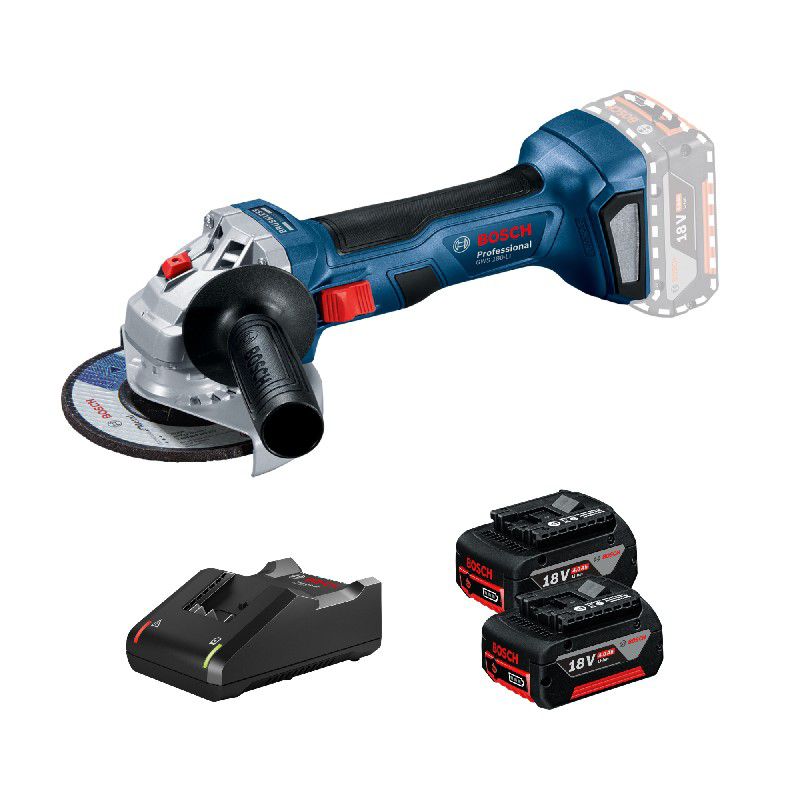 Esmerilhadeira à bateria Bosch GWS 180-LI Brushless 18V 2 baterias