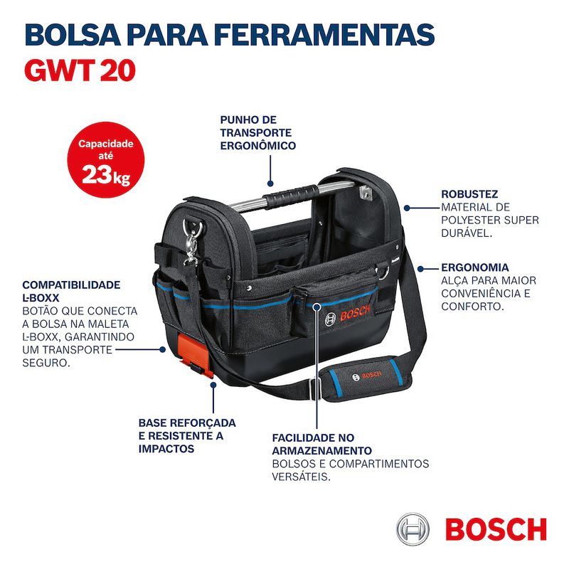 Bolsa Para Transporte de Ferramentas GWT 20 até 23kg - Bosch