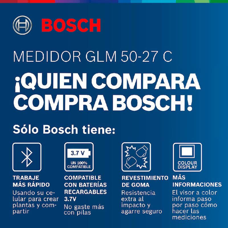 Trena laser GLM 50-27 C 50 metros com Bluetooth - Bosch