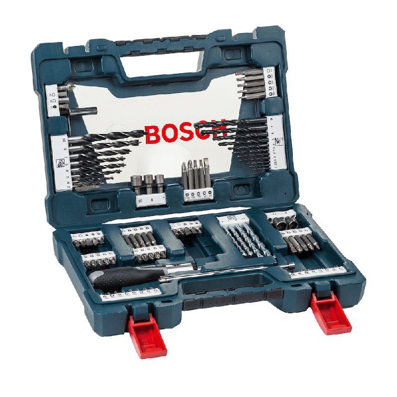 Kit de Pontas e Brocas em Titânio Bosch V-Line 91 Peças